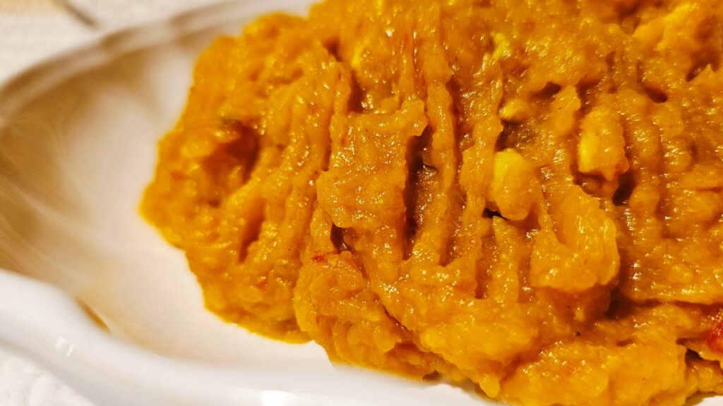 cooked pumpkin closeup